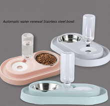 Load image into Gallery viewer, Stainless Steel Pet Bowls with Automatic Water Bottle
